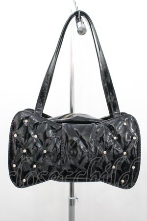 画像: Angelic Pretty / キルティング宝石リボンバッグ  黒 I-26-02-20-100-AP-BG-SA-ZI