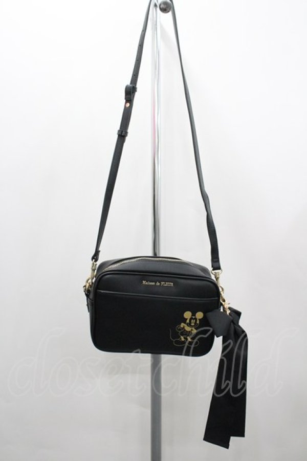 画像1: Maison de FLEUR / Micky Mouse/ショルダーバッグ  黒ｘゴールド I-26-02-20-102-LO-BG-SA-ZI (1)