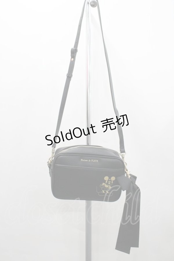 画像1: Maison de FLEUR / Micky Mouse/ショルダーバッグ  黒ｘゴールド I-26-02-20-102-LO-BG-SA-ZI (1)