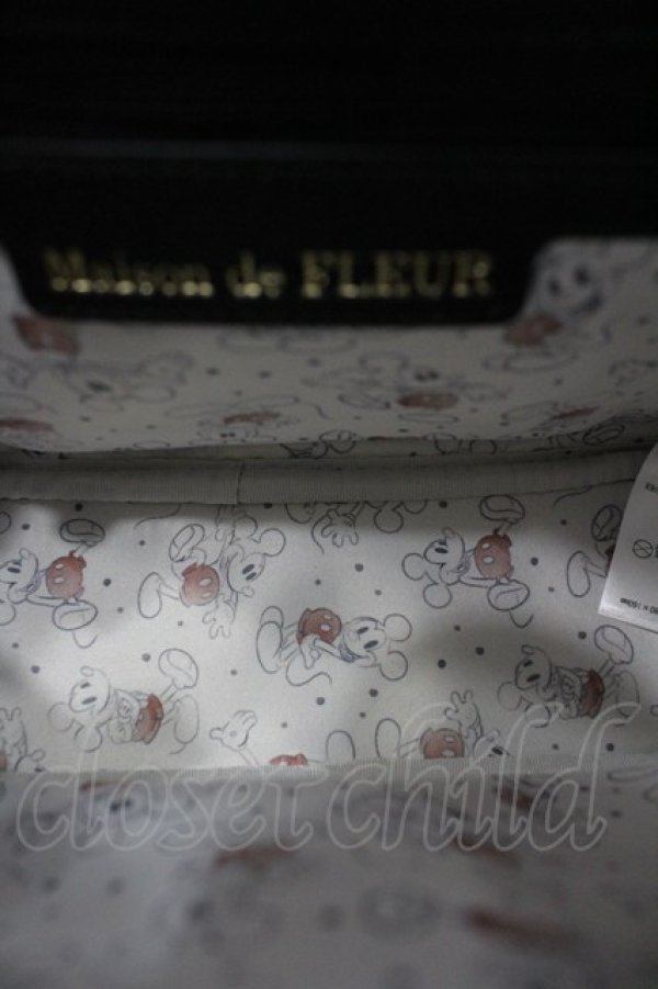 画像4: Maison de FLEUR / Micky Mouse/ショルダーバッグ  黒ｘゴールド I-26-02-20-102-LO-BG-SA-ZI (4)