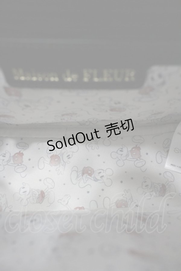 画像4: Maison de FLEUR / Micky Mouse/ショルダーバッグ  黒ｘゴールド I-26-02-20-102-LO-BG-SA-ZI (4)