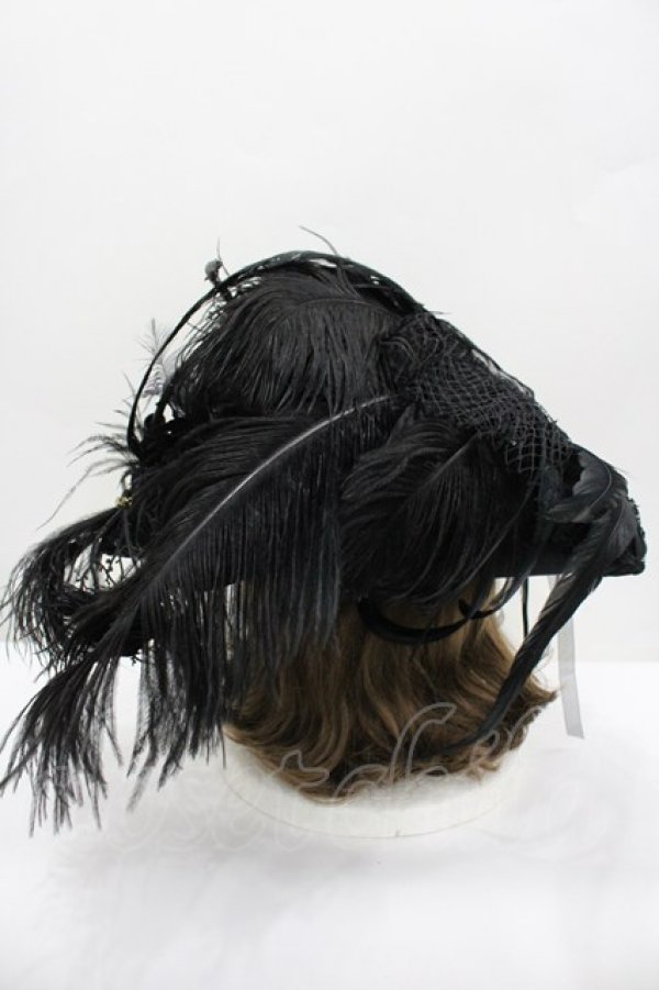 画像3: GOTHPUNKその他(買取対象外) / 羽根薔薇モチーフハット  黒 I-26-02-20-109-GO-AC-SA-ZI (3)