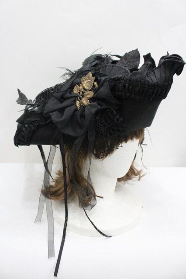 画像4: GOTHPUNKその他(買取対象外) / 羽根薔薇モチーフハット  黒 I-26-02-20-109-GO-AC-SA-ZI (4)