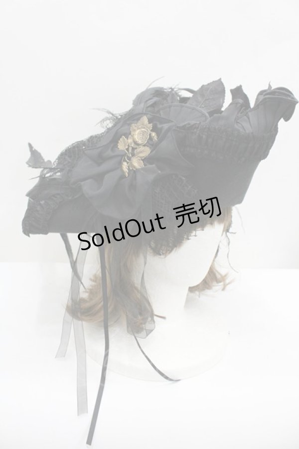 画像4: GOTHPUNKその他(買取対象外) / 羽根薔薇モチーフハット  黒 I-26-02-20-109-GO-AC-SA-ZT087 (4)