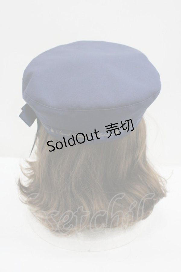 画像3: Amavel / ロゴリボンブローチ付ベレー帽  ネイビー I-26-02-20-110-CA-AC-SA-ZI (3)