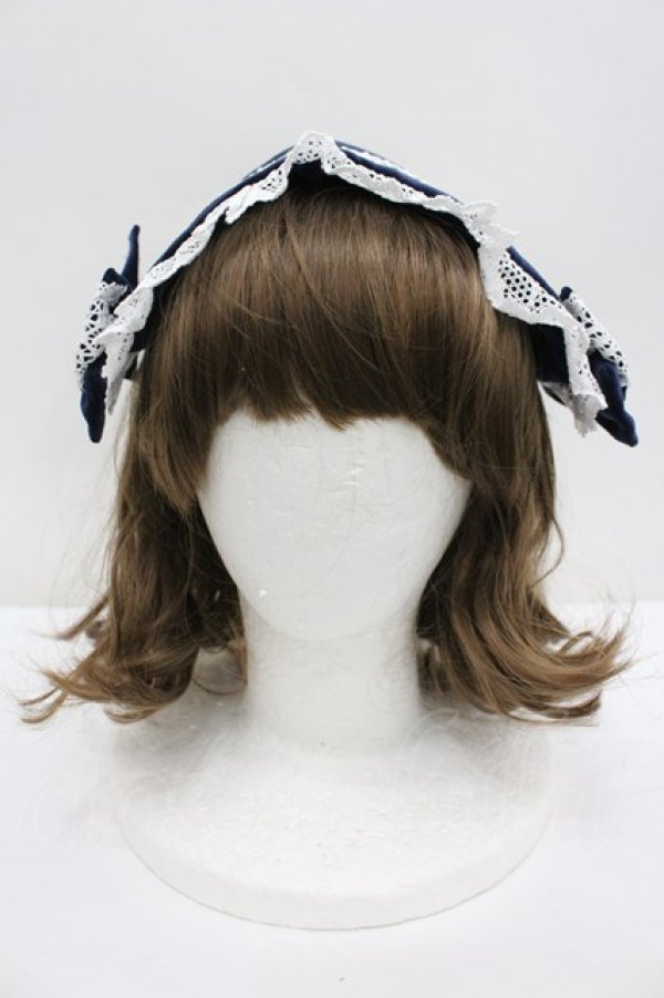 画像2: Coenobita / 別珍ヘッドドレス  ネイビー I-26-02-20-112-LO-AC-SA-ZI (2)