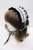 画像1: LOLITAその他(お買取対象外) / リボンパール&スターレースヘッドドレス  黒Ｘ白 I-26-02-20-114-LO-AC-SA-ZI (1)