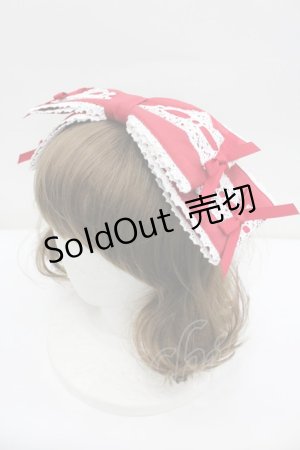 画像: Chalmiere / 梯子レースリボン型ヘッドドレス  赤 I-26-02-20-115-0-AC-SA-ZI