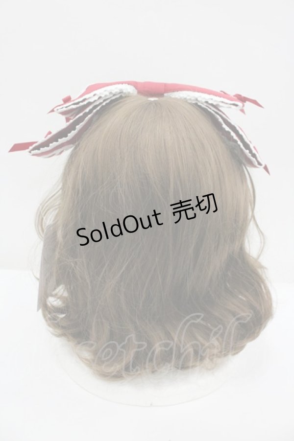 画像3: Chalmiere / 梯子レースリボン型ヘッドドレス  赤 I-26-02-20-115-0-AC-SA-ZI (3)