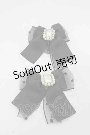 画像: LOLITAその他(お買取対象外) / パールリボンクリップセット  黒 I-26-02-20-123-LO-AC-SA-ZI