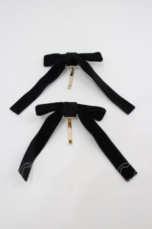 画像: LOLITAその他(お買取対象外) / リボンクリップセット  黒 I-26-02-20-125-LO-AC-SA-ZI