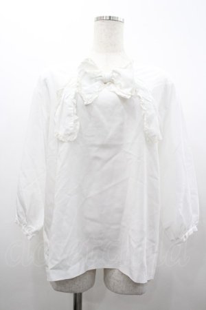 画像: PINK HOUSE / 胸元リボン長袖ブラウス  白 I-26-02-20-016-LO-BL-SA-ZI