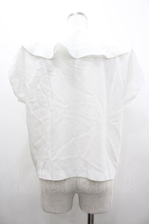 画像2: INGEBORG / 4つリボンケープ風半袖ブラウス  白 I-26-02-20-021-LO-BL-SA-ZI (2)