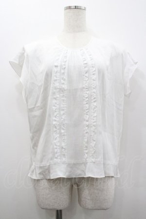 画像: INGEBORG / フロントピコフリル&ピンタック半袖ブラウス  白 I-26-02-20-022-LO-BL-SA-ZI