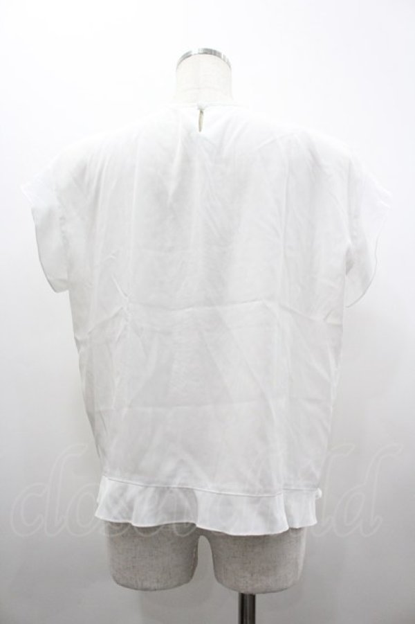 画像2: INGEBORG / フロントピコフリル&ピンタック半袖ブラウス  白 I-26-02-20-022-LO-BL-SA-ZI (2)