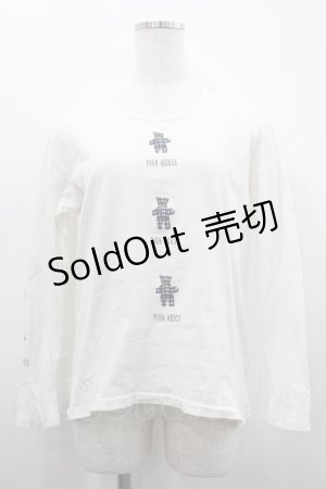 画像: PINK HOUSE / チェックテディベア&ロゴpt長袖Tシャツ  ホワイト I-26-02-20-023-LO-TS-SA-ZI