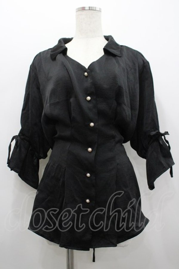 画像1: axes femme / 2wayブラウス M 黒 I-26-02-20-025-AX-BL-SA-ZI (1)