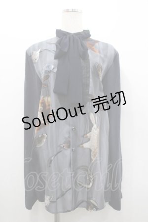 画像: MILKBOY / BIZZARE THEATREシャツ  グレーＸネイビー I-26-02-20-026-MB-BL-SA-ZI