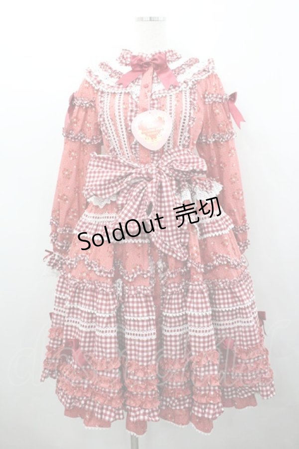 画像1: BABY,THE STARS SHINE BRIGHT / Berry Sweet Bouquetロングワンピース  赤 I-26-02-23-033-BA-OP-SA-ZI (1)