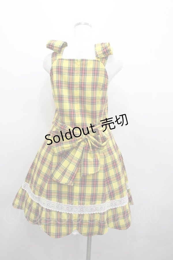 画像5: BABY,THE STARS SHINE BRIGHT / タータンチェック裾スカラップジャンパースカート  イエロー I-26-02-23-035-BA-OP-TE-ZI (5)