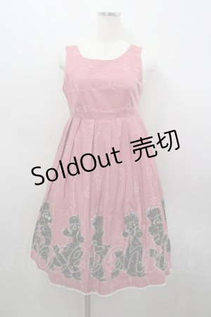 画像: Emily Temple cute / プードルギンガムリボンジャンパースカート  ピンク I-26-02-23-037-ET-OP-TE-ZI