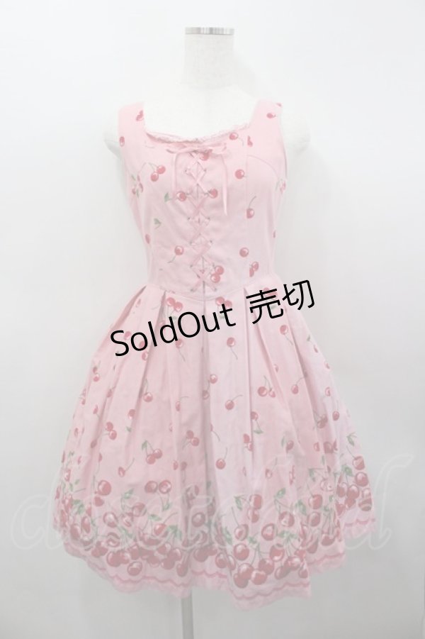 画像1: Emily Temple cute / チェリープリントジャンパースカート  ピンク I-26-02-23-042-ET-OP-TE-ZI (1)
