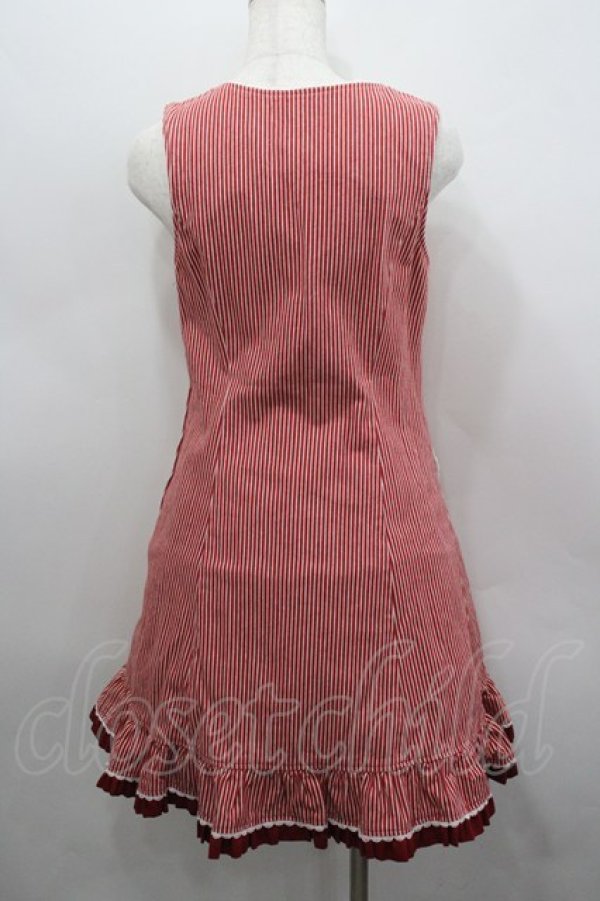 画像3: Heart E / ハートポケットストライプジャンパースカート  赤×白 I-26-02-23-043-LO-OP-TE-ZI (3)