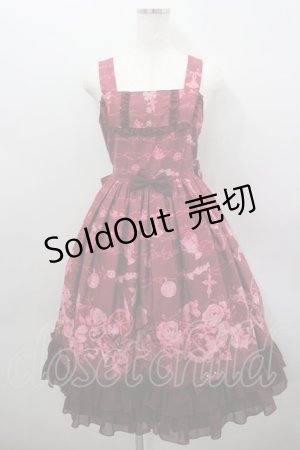 画像: metamorphose / Secret EDENリボンジャンパースカート  ボルドー I-26-02-23-057-ME-OP-SA-ZI