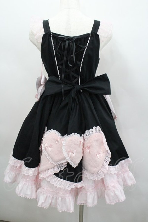 画像2: BABY,THE STARS SHINE BRIGHT / Cherie de Neigeジャンパースカート  黒Ｘピンク I-26-02-23-058-BA-OP-SA-ZI (2)