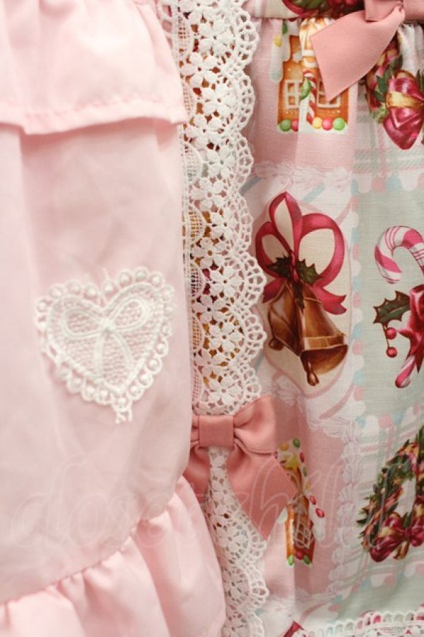 画像2: Chalmiere / クリスマス柄ワンピース M ピンク I-26-02-23-061-0-OP-TE-ZI (2)