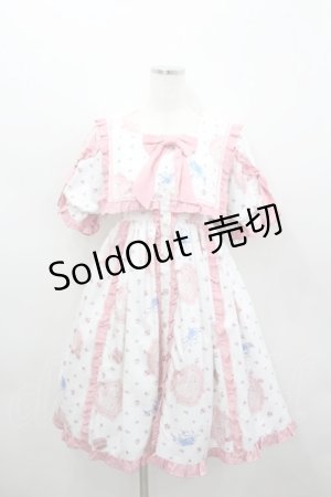 画像: Chalmiere / ハッピードリームキティワンピース M 白×ピンク I-26-02-23-062-0-OP-TE-ZI