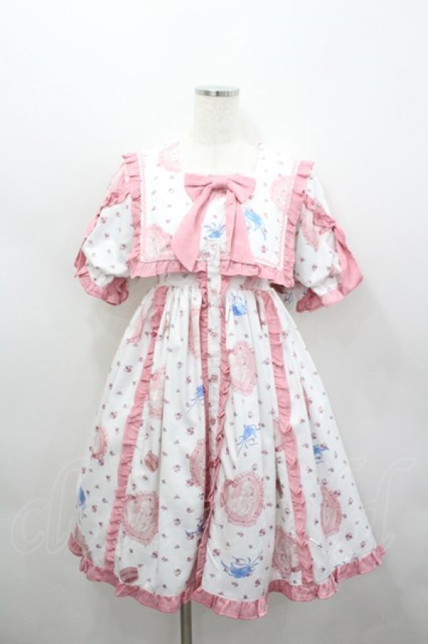 画像1: Chalmiere / ハッピードリームキティワンピース M 白×ピンク I-26-02-23-062-0-OP-TE-ZI (1)