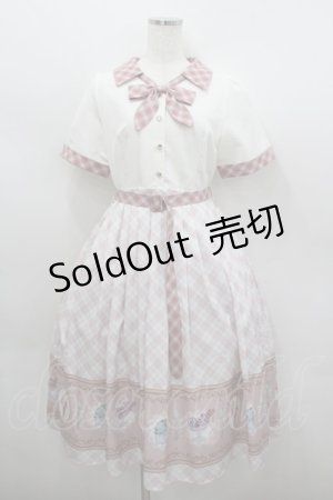 画像: axes femme POETIQUE / レトロアイスクリームワンピース M 生成り×ピンク I-26-02-23-063-AX-OP-TE-ZI