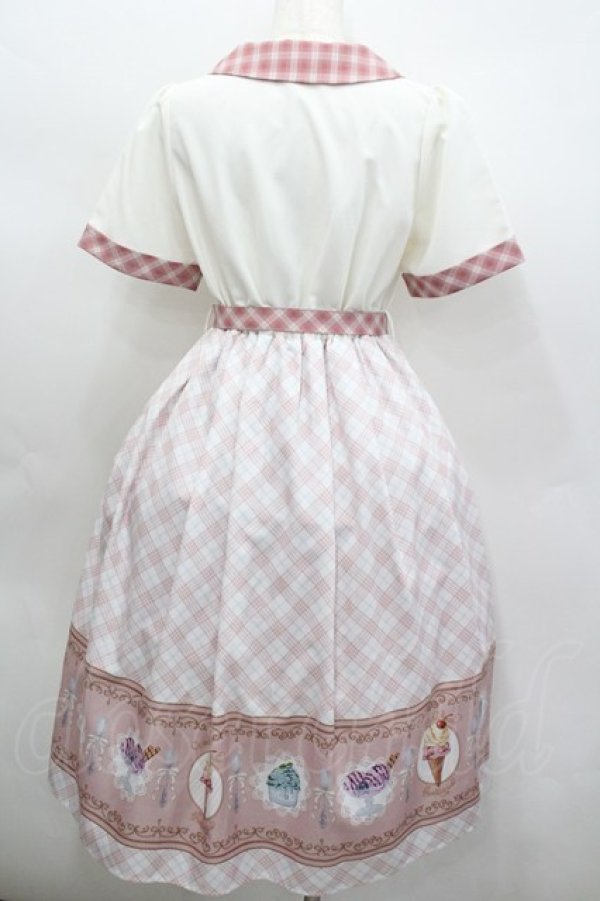 画像3: axes femme POETIQUE / レトロアイスクリームワンピース M 生成り×ピンク I-26-02-23-063-AX-OP-TE-ZI (3)