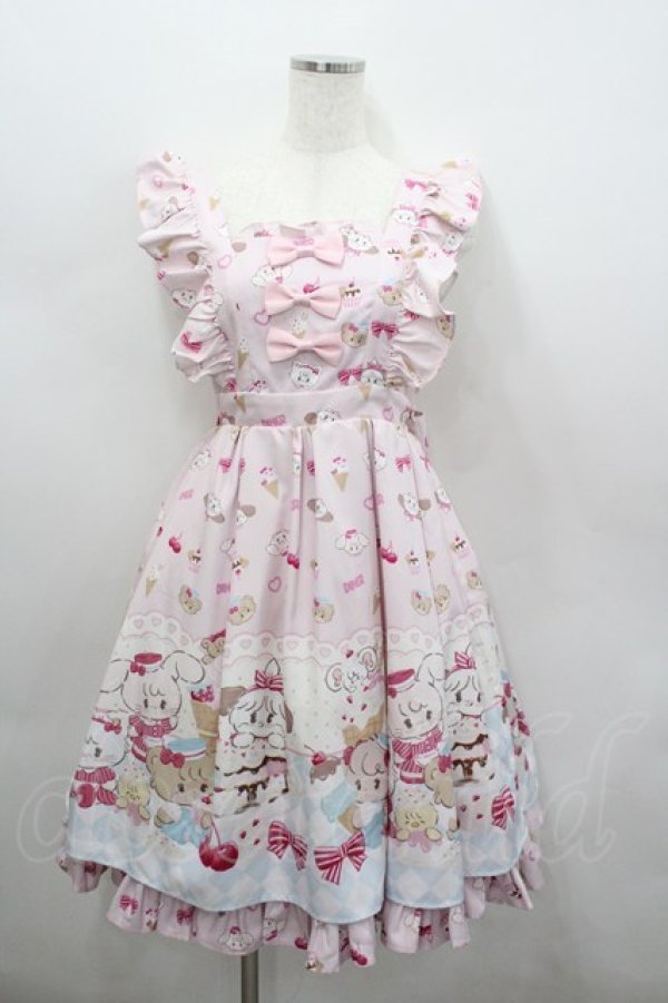 画像1: axes femme kawaii / ダイナーカフェジャンパースカート M ピンク I-26-02-23-064-AX-OP-TE-ZI (1)