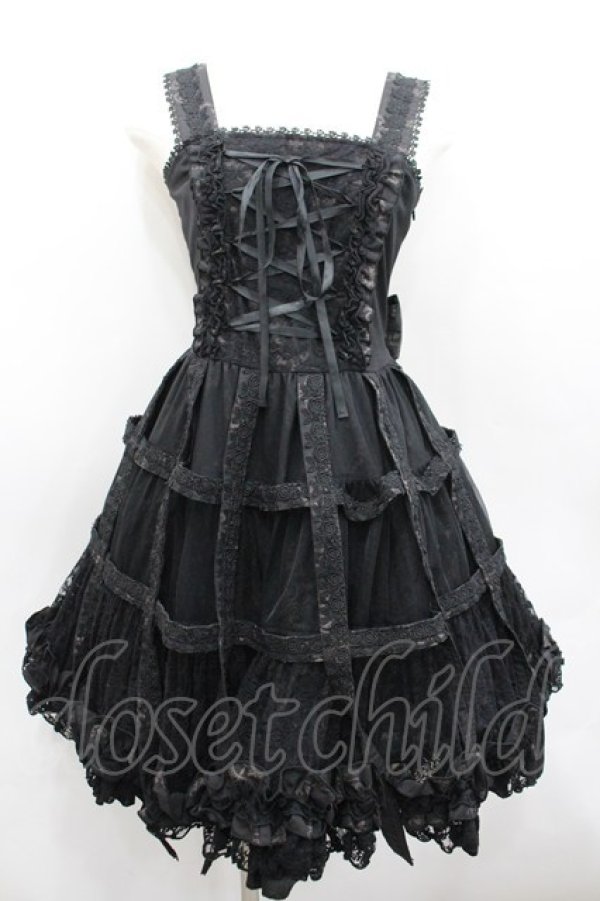 画像1: STEAM / 鳥籠ジャンパースカート  黒 I-26-02-23-066-HN-OP-SA-ZI (1)