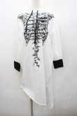画像1: ALGONQUINS / 骨プリントパーカーワンピース  白ｘ黒 I-26-02-23-069-AL-OP-SA-ZI (1)