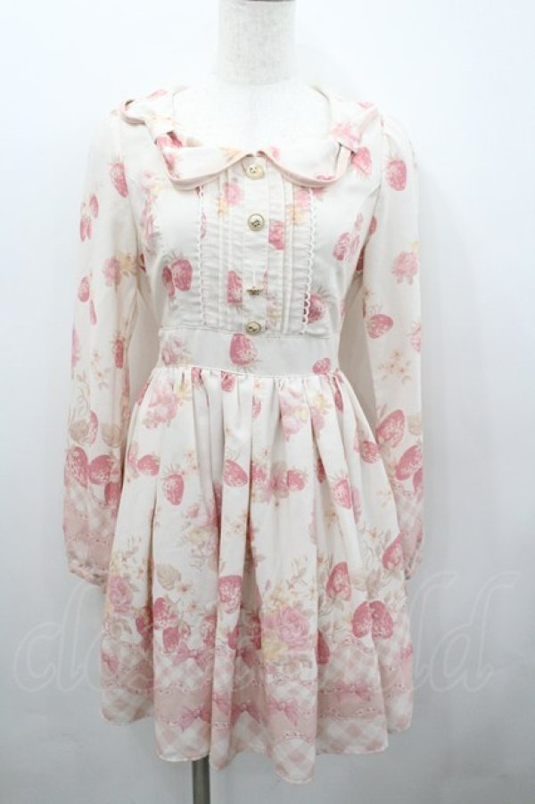 画像1: LIZ LISA / LIZ LISA×マイメロディコラボ第5弾/メロメロストロベリーフラワーワンピース  アイボリーＸピンク I-26-02-23-071-LO-OP-SA-ZI (1)