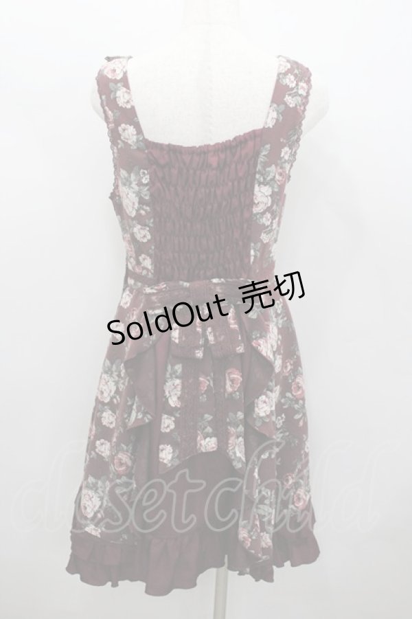 画像3: axes femme / 総バラ柄Backリボンワンピース  ボルドー I-26-02-23-077-AX-OP-SA-ZI (3)