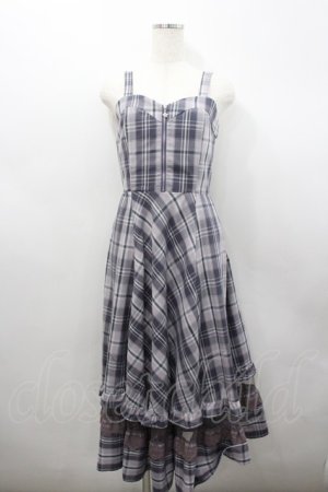 画像: axes femme / センタージップチェックジャンスカ  パープル I-26-02-23-078-AX-OP-HR-ZI