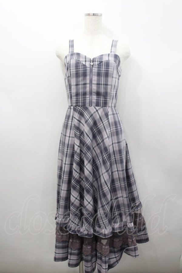 画像1: axes femme / センタージップチェックジャンスカ  パープル I-26-02-23-078-AX-OP-HR-ZI (1)