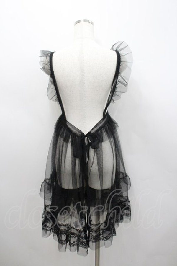 画像3: virally / TT*HOSレースエプロン S 黒 I-26-02-23-080-PU-OP-SA-ZI (3)