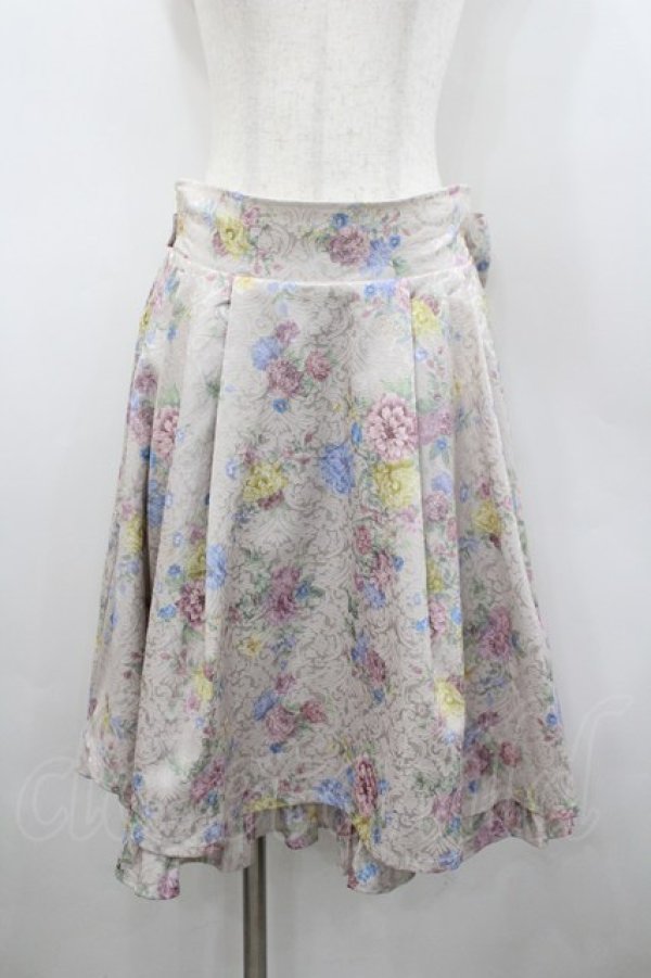 画像1: axes femme kawaii / クラシックブーケ柄スカート M ベージュ I-26-02-23-082-AX-SK-TE-ZI (1)