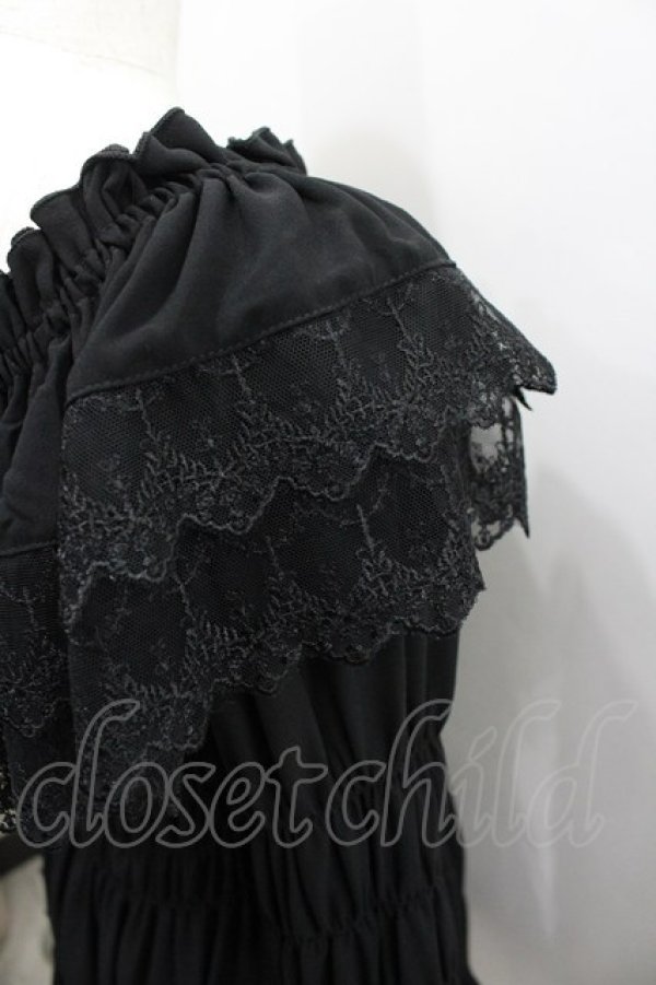 画像3: ATELIER PIERROT / Shirring princess sleeve blouse  黒 I-26-02-23-009-EL-BL-SA-ZI (3)