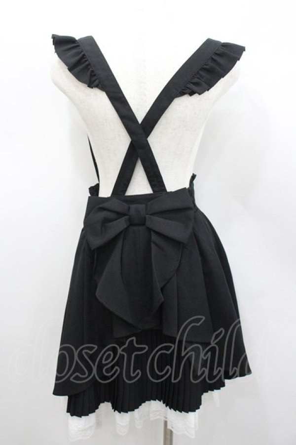 画像3: Secret Honey / パールリボンサス付きスカート  黒Ｘ白 I-26-02-23-091-CA-SK-SA-ZI (3)