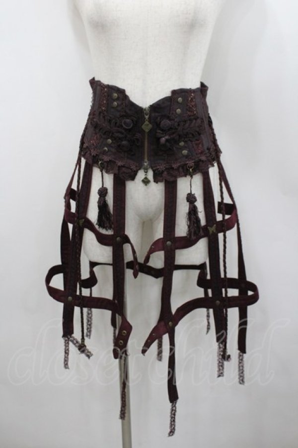 画像1: Ozz oneste / クリノリンコルセットオーバースカート  ボルドー I-26-02-23-093-OO-SK-SA-ZI (1)