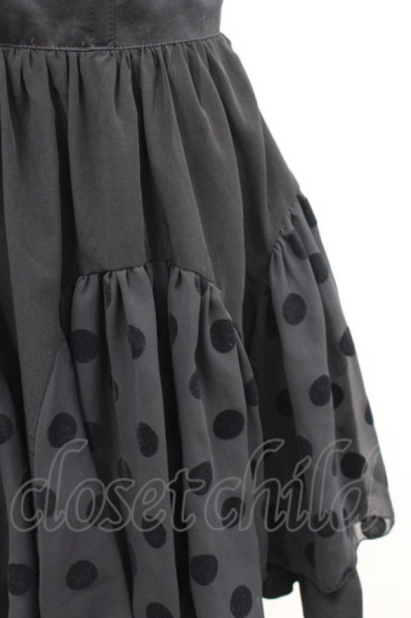 画像2: BPN / フロッキードット切替スカート M 黒 I-26-02-23-098-GO-SK-TE-ZI (2)