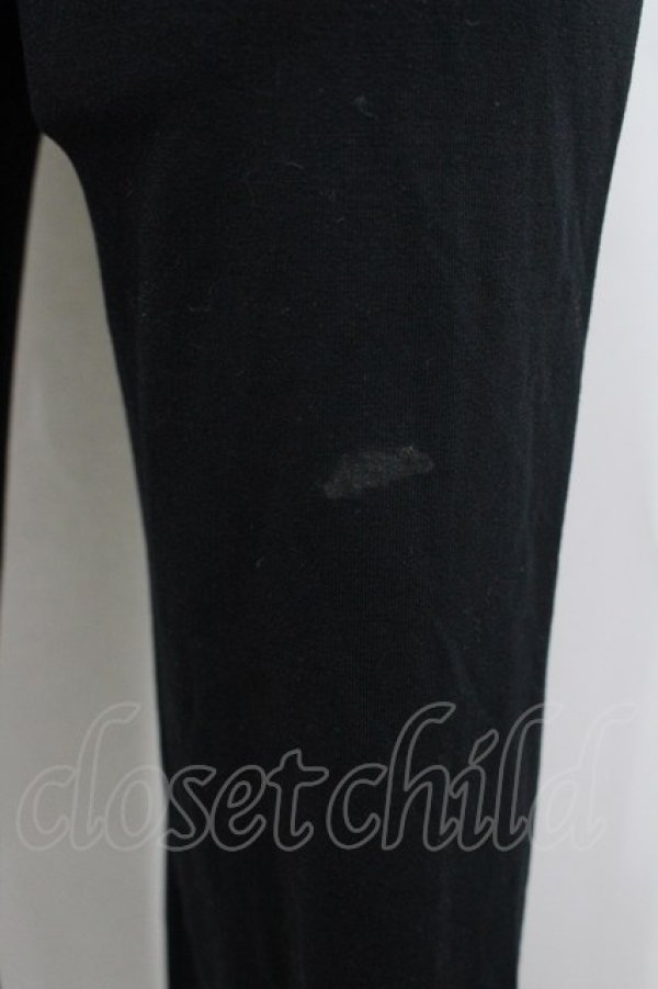 画像2: axes femme / 裾レースレギンス  黒Ｘ白 I-26-02-23-101-AX-PA-SA-ZI (2)