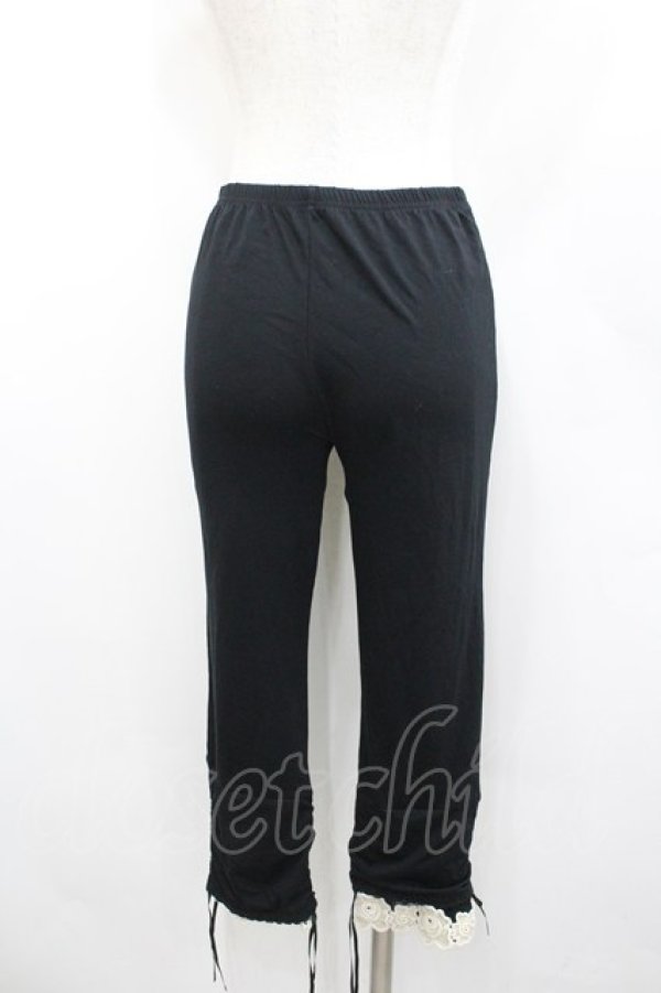 画像3: axes femme / 裾レースレギンス  黒Ｘ白 I-26-02-23-101-AX-PA-SA-ZI (3)