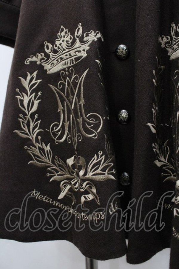 画像2: metamorphose / クラウンエンブレム刺繍入りコート 1 ブラウン I-26-02-23-011-ME-CO-TE-ZI (2)